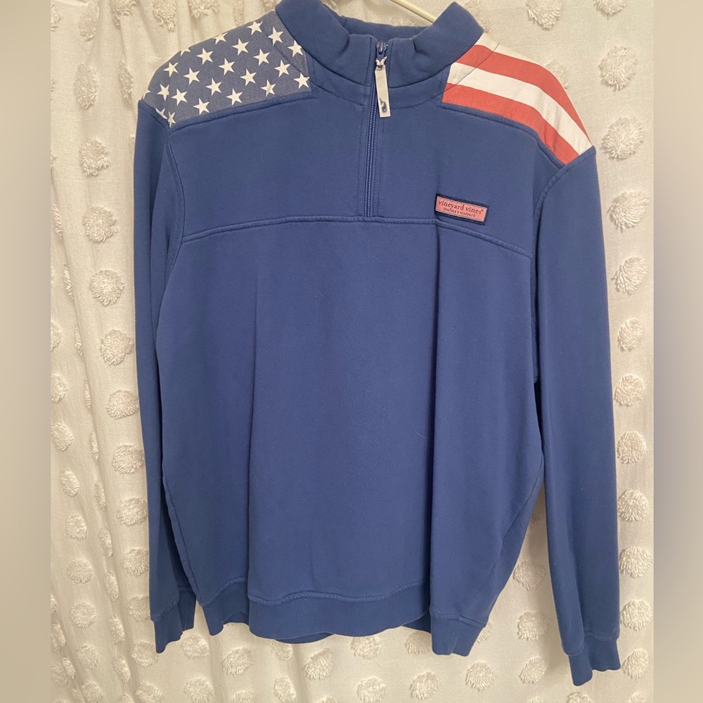 Vineyard Vines American Flag Pullover/Quarter Zip